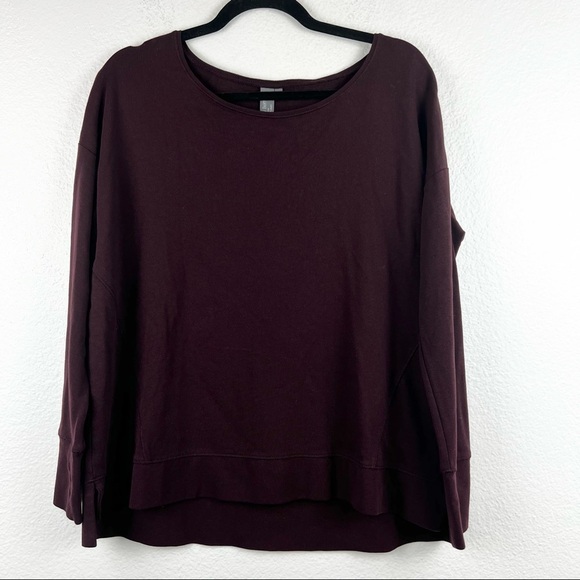 SWEATY BETTY Simhansana Sweatshirt in Black Cherry, Cotton Blend, Size Small - Picture 3 of 10